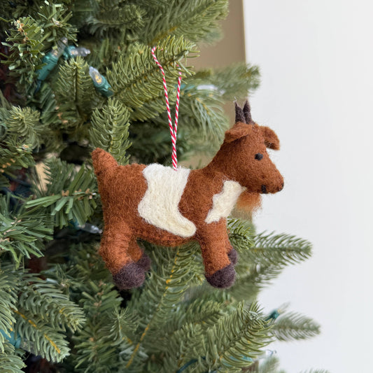 Brown Spotted Goat Ornament