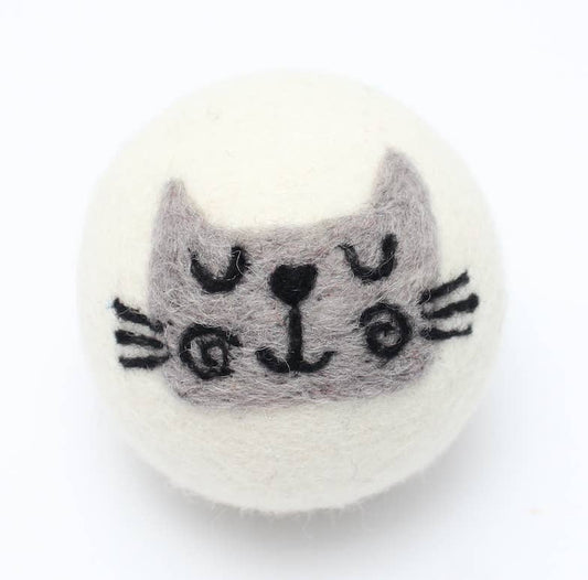Gray Cat Wool Dryer Ball
