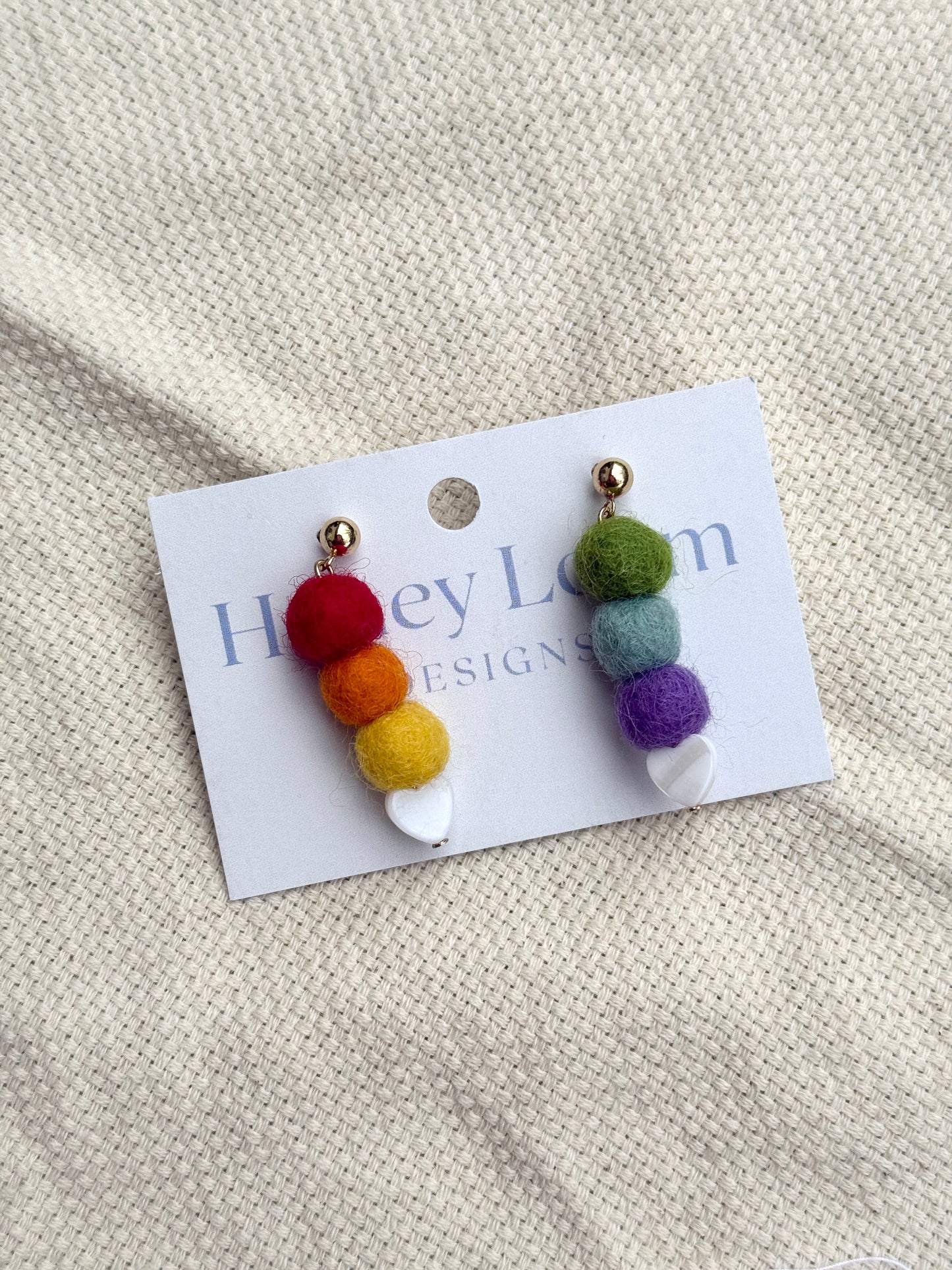 Over the Rainbow Felt Earring