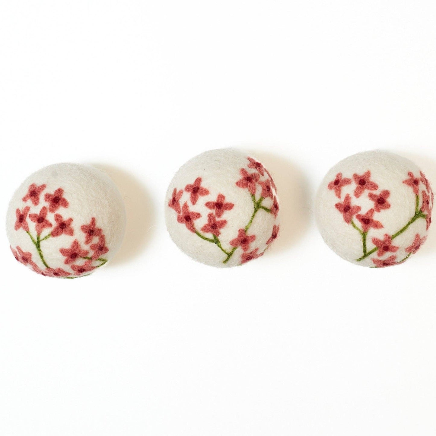 Pink Hydrangea Wool Dryer Ball