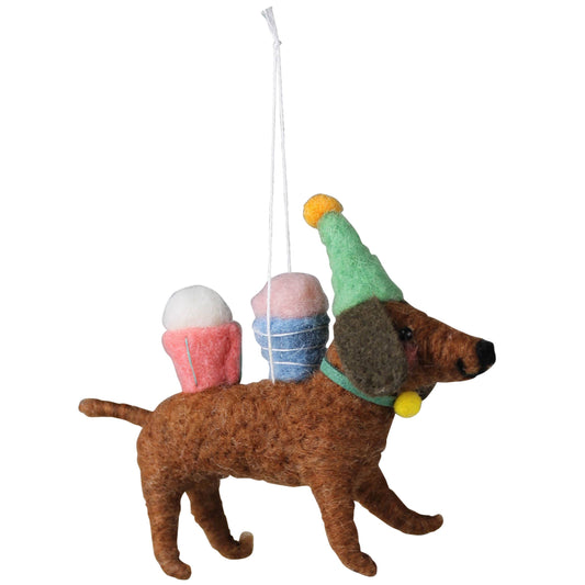 Dachshund with Cupcakes Ornament