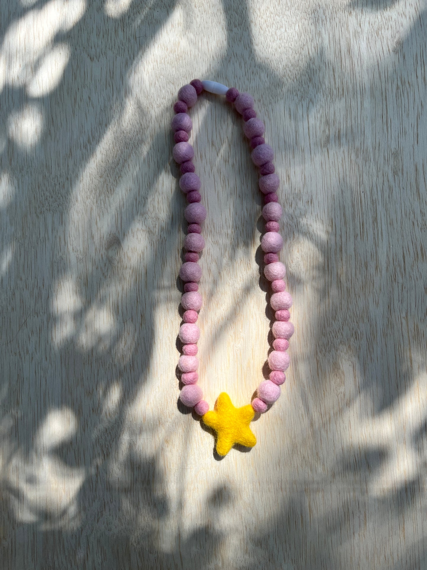 Star with Pink Felt Necklace