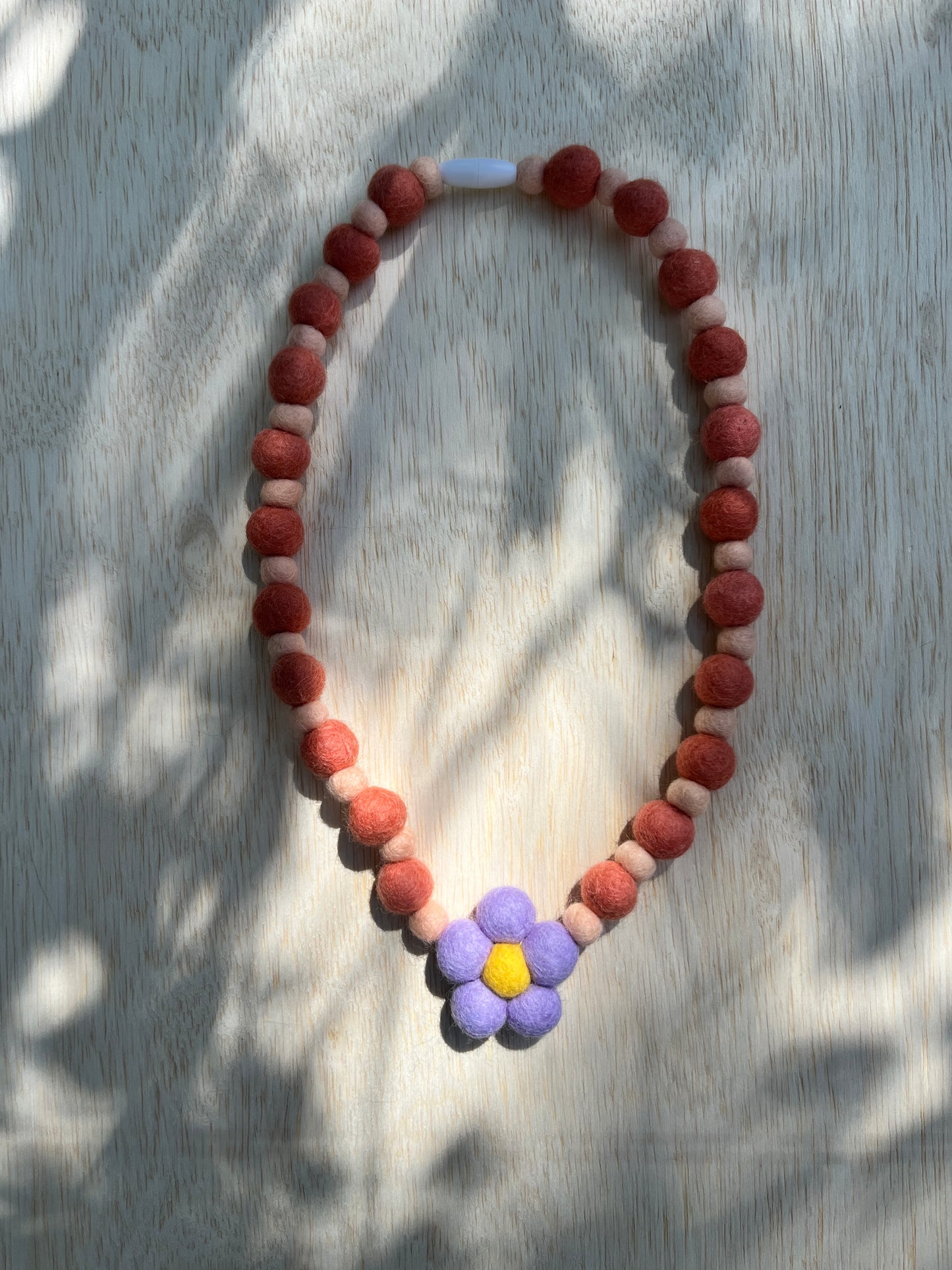 Violet Daisy Felted Necklace