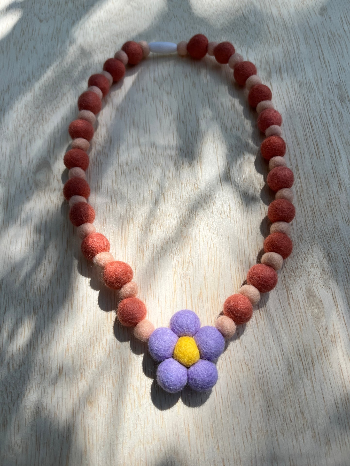 Violet Daisy Felted Necklace