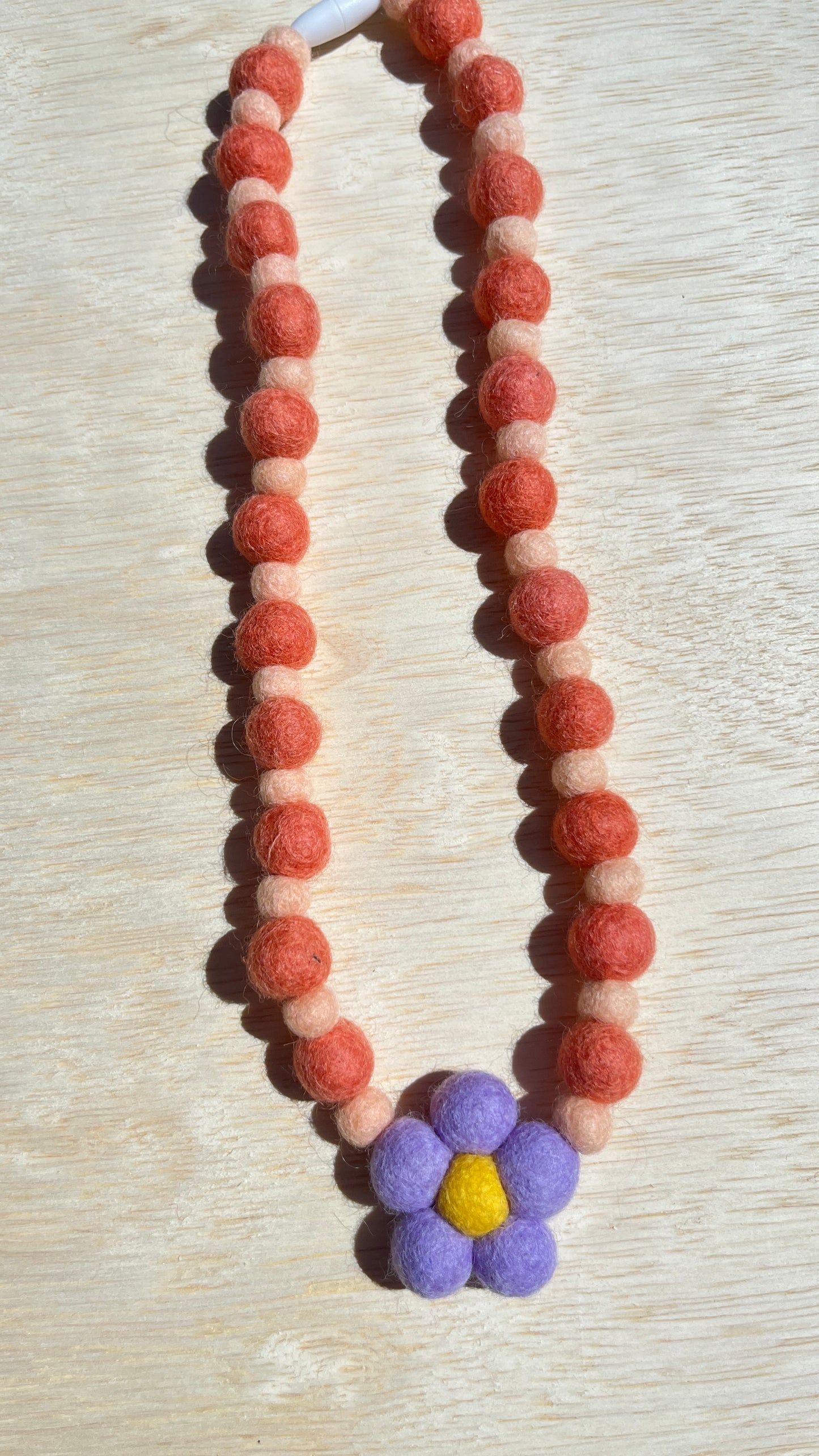 Violet Daisy Felted Necklace