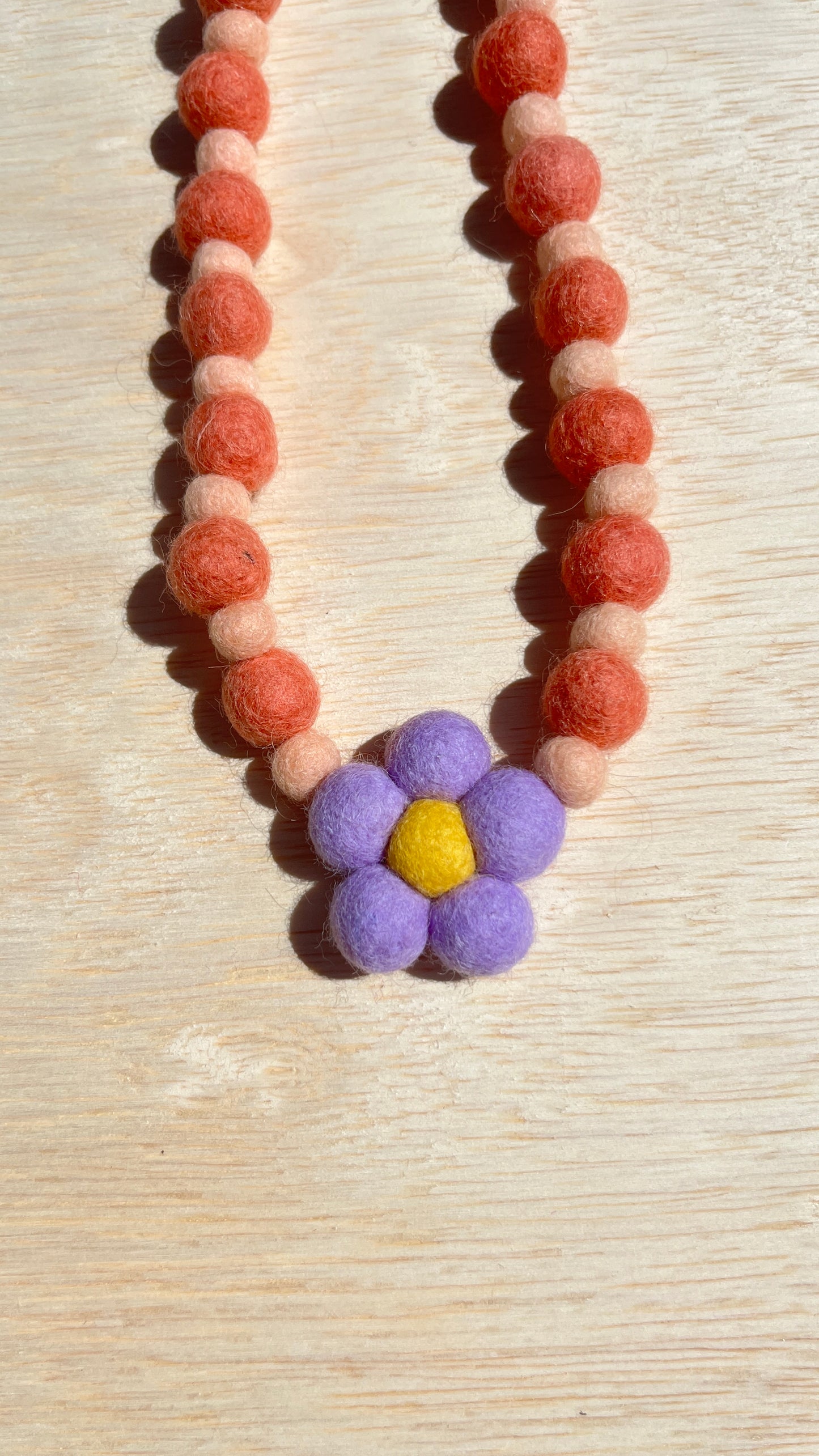 Violet Daisy Felted Necklace