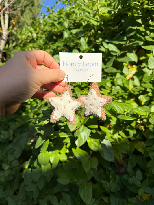 Christmas Cookie Felt Earring - STAR