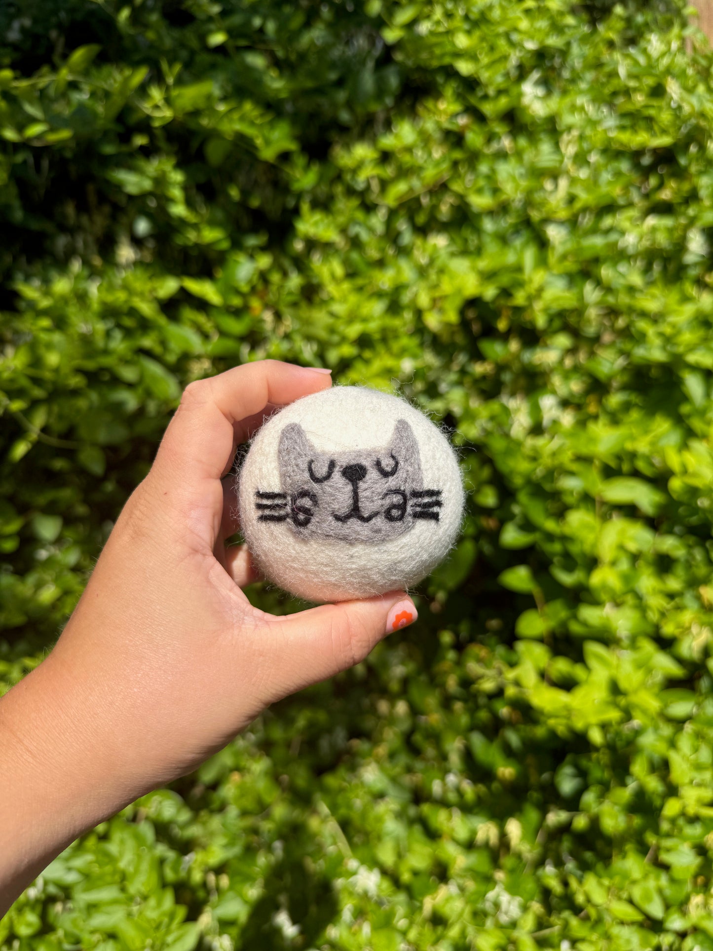 Gray Cat Wool Dryer Ball