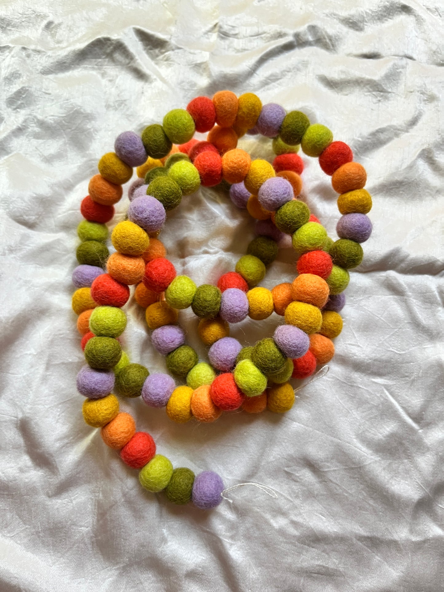 Spooky Season Felted Ball Garland