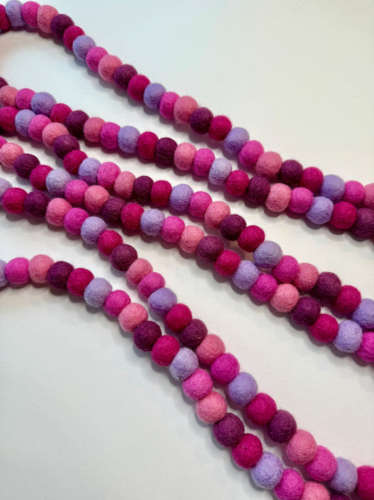 Pink Valentines Day Felt Garland