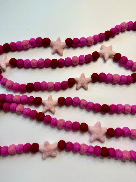 Star Valentines Day Felt Garland