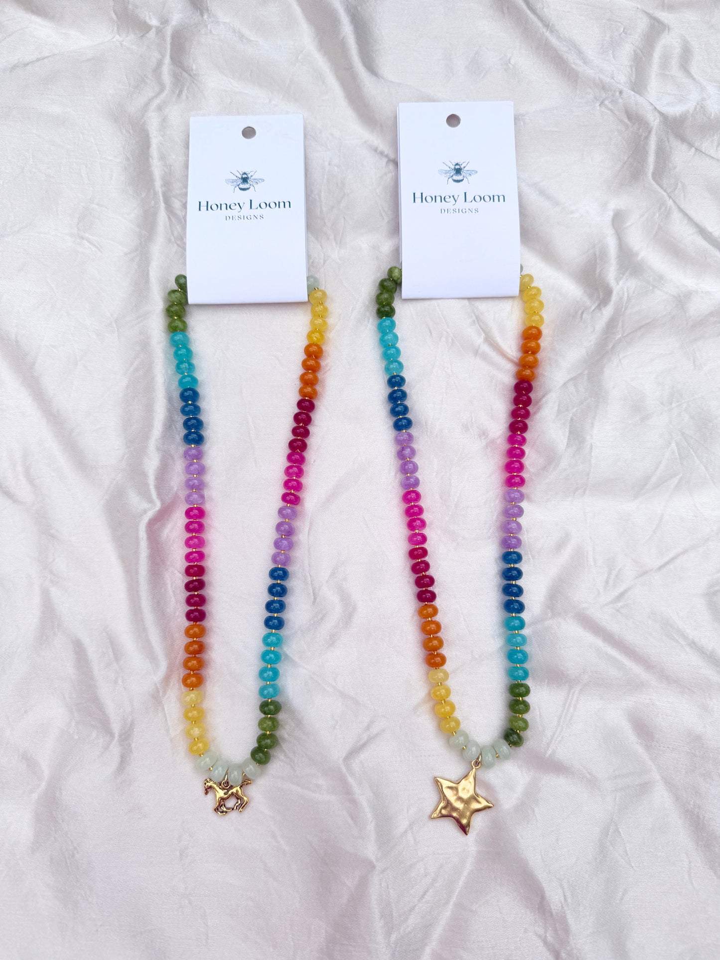 Rainbow Charm Beaded Necklace
