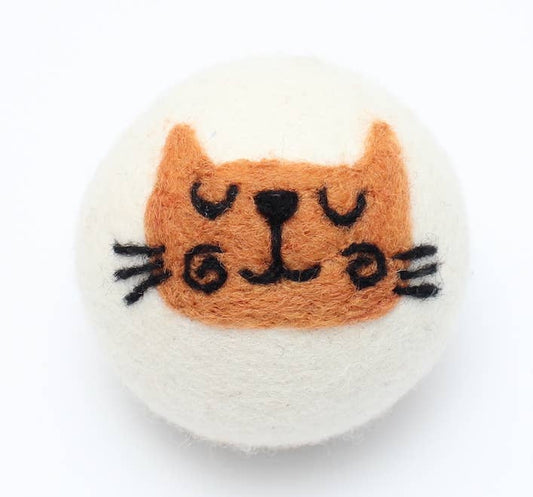 Orange Cat Wool Dryer Ball