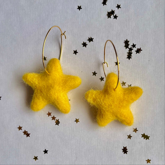 Shooting Star Felted Earrings