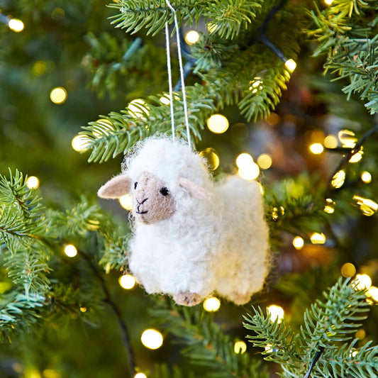 Felt Sheep Christmas Decoration