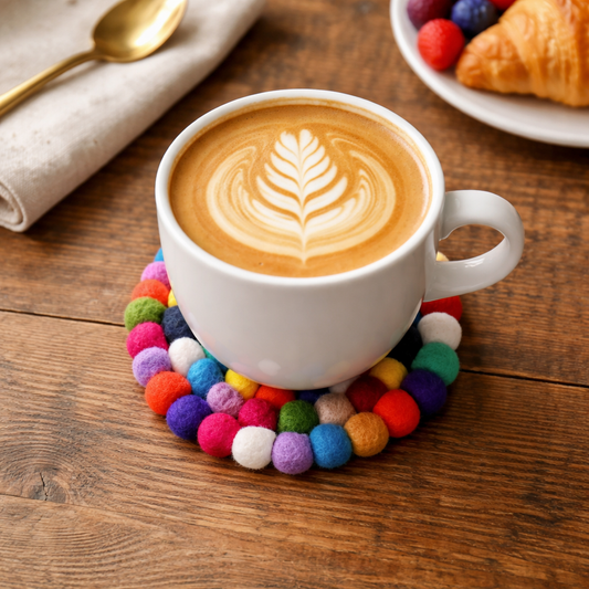 Felt Rainbow Circle Coasters