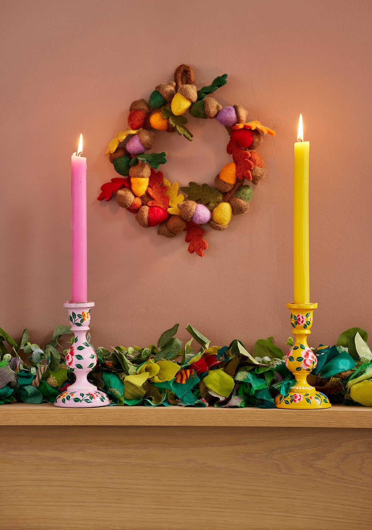 Rainbow Acorn Wreath