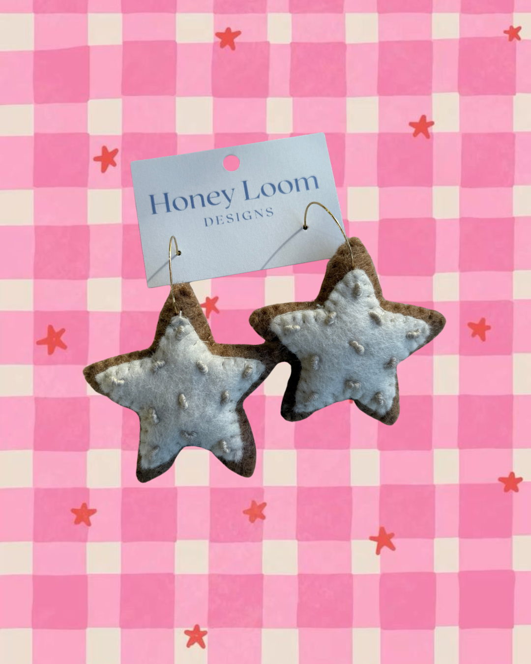 Christmas Cookie Felt Earring - STAR