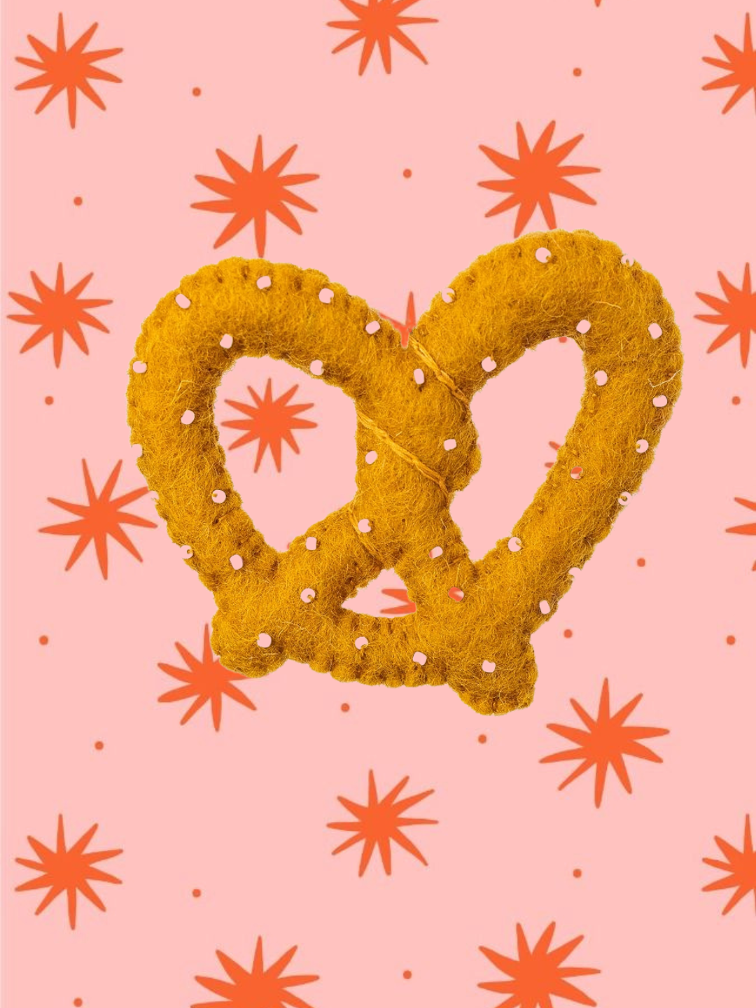 Pretzel Felt Ornament