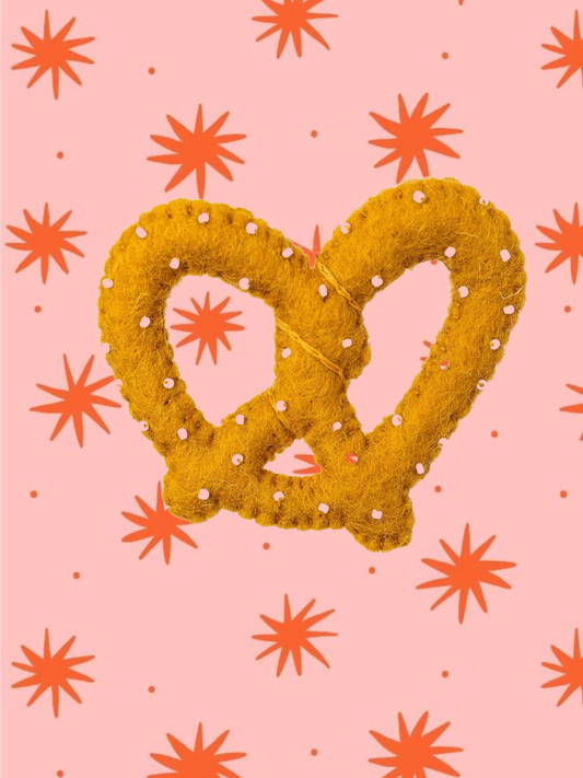 Pretzel Felt Ornament