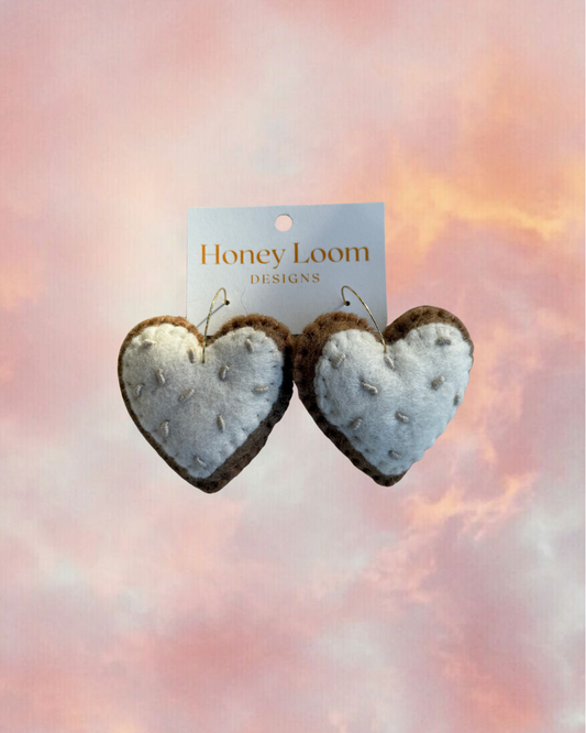 Christmas Cookie Felt Earring - HEART