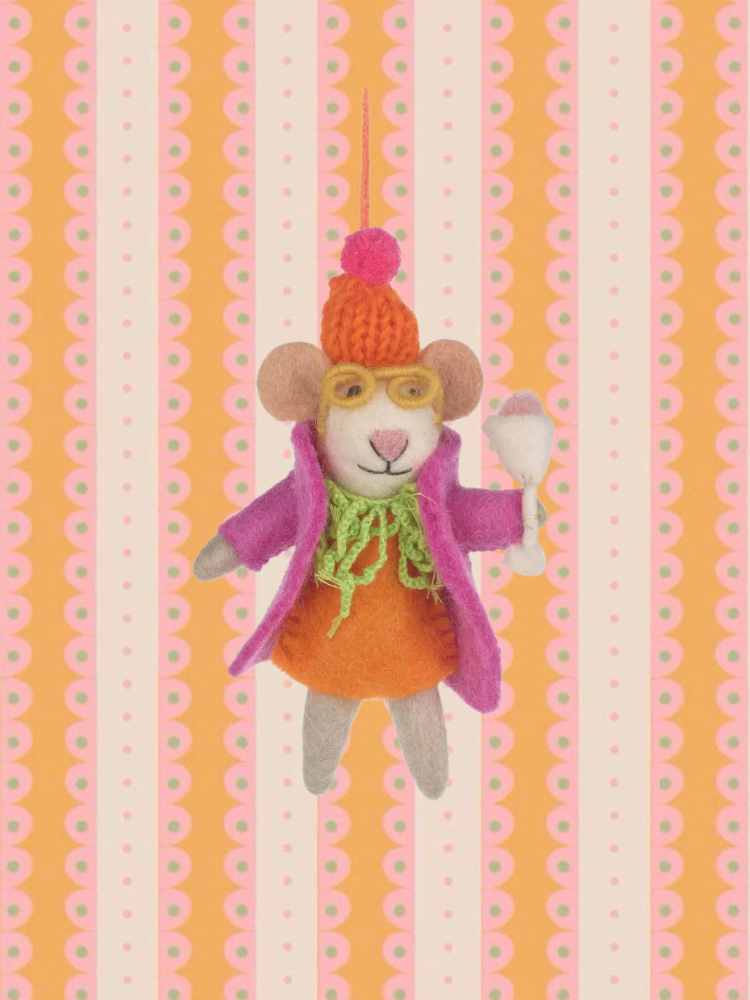 Margie the Merry Mouse Felt Ornament