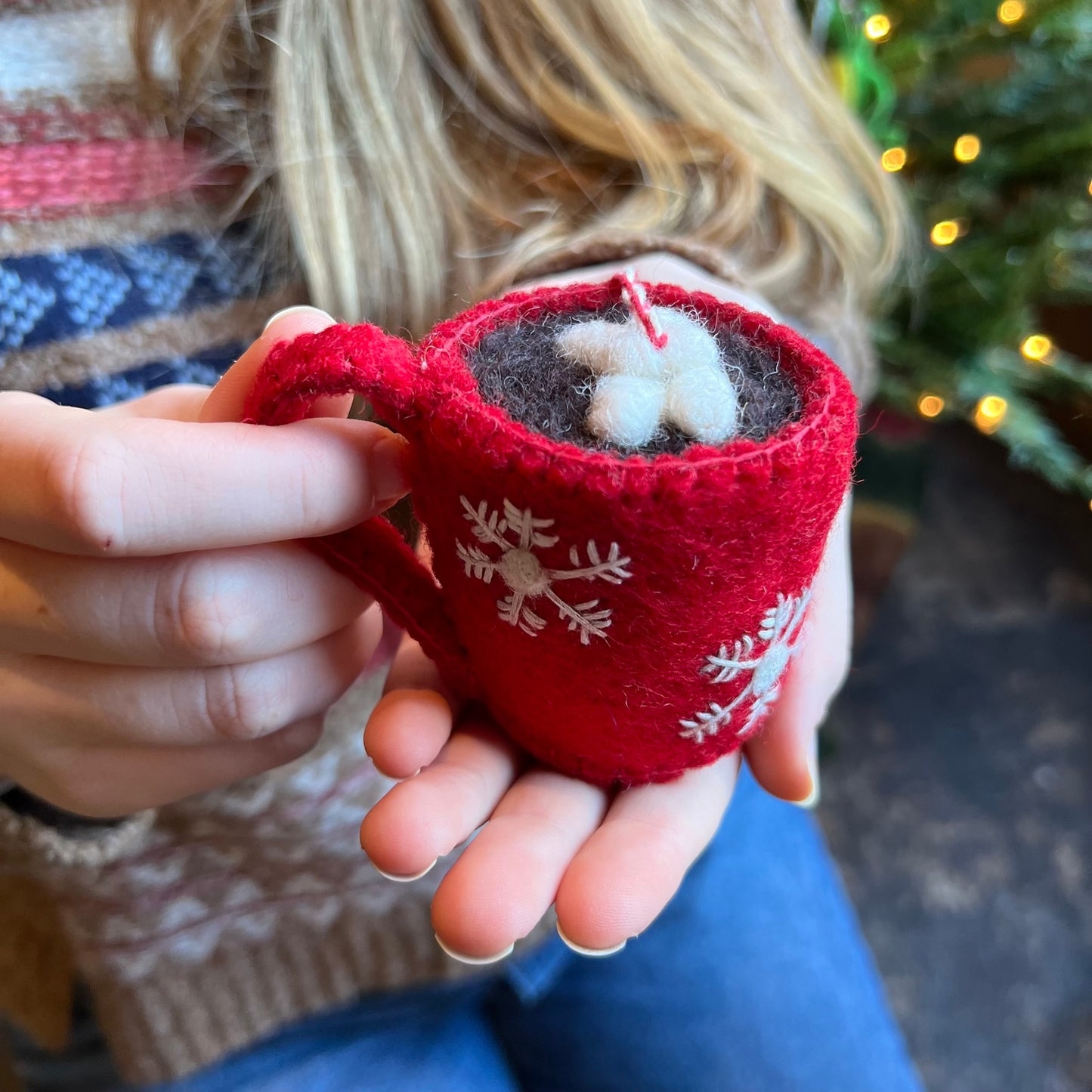 Hot Chocolate Felt Wool Ornament