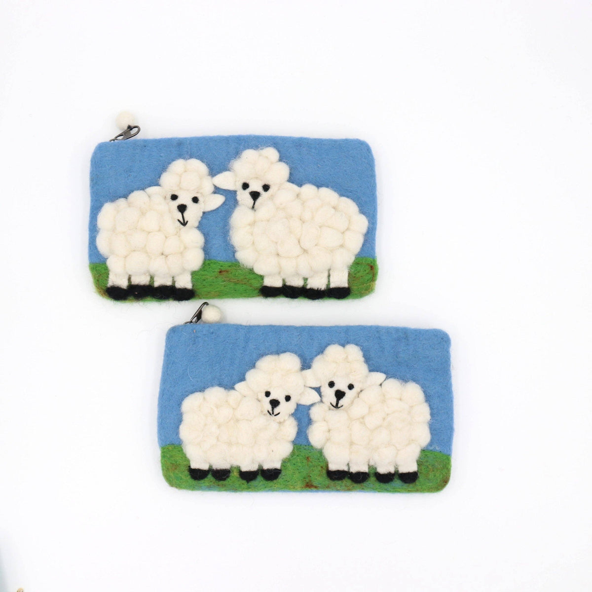 Smiling Sheep Felt Coin Purse