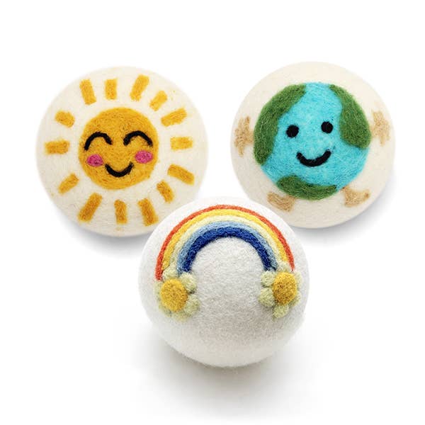 Floral Rainbow Wool Dryer Ball