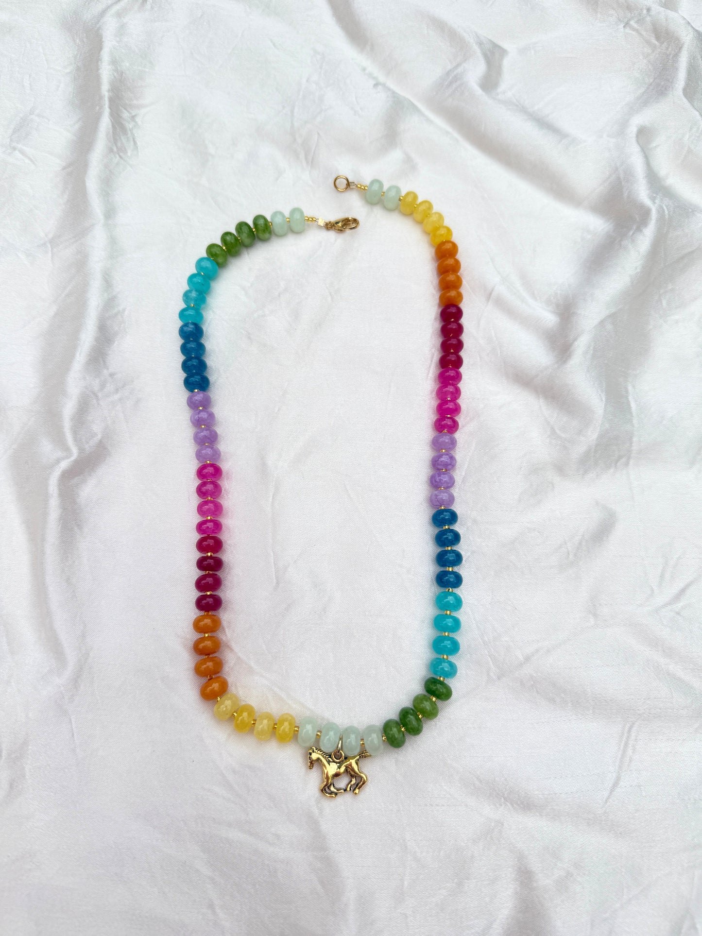 Rainbow Charm Beaded Necklace