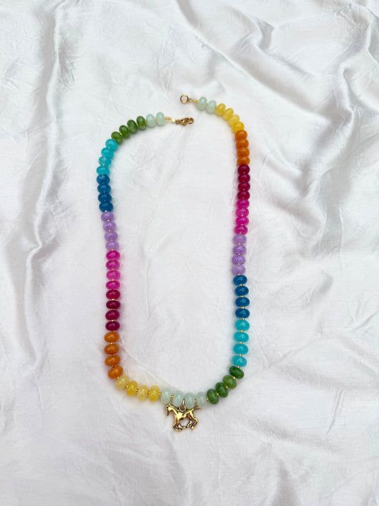 Rainbow Charm Beaded Necklace