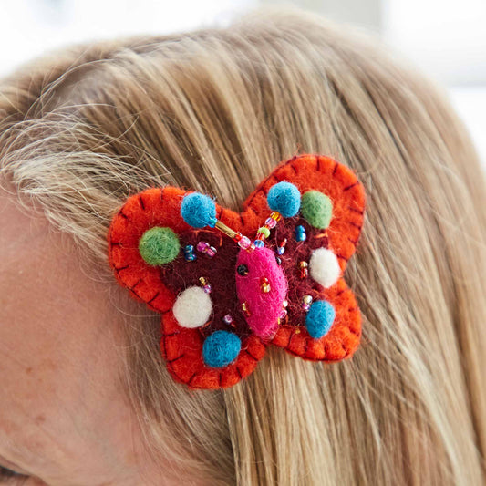 Felt Butterfly Hair Clip - Handmade and Fair Trade