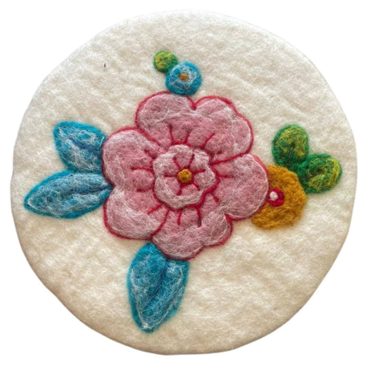 Sunny Flowers Wool Trivet