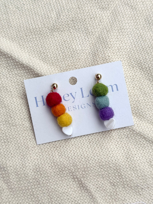 Over the Rainbow Felt Earring