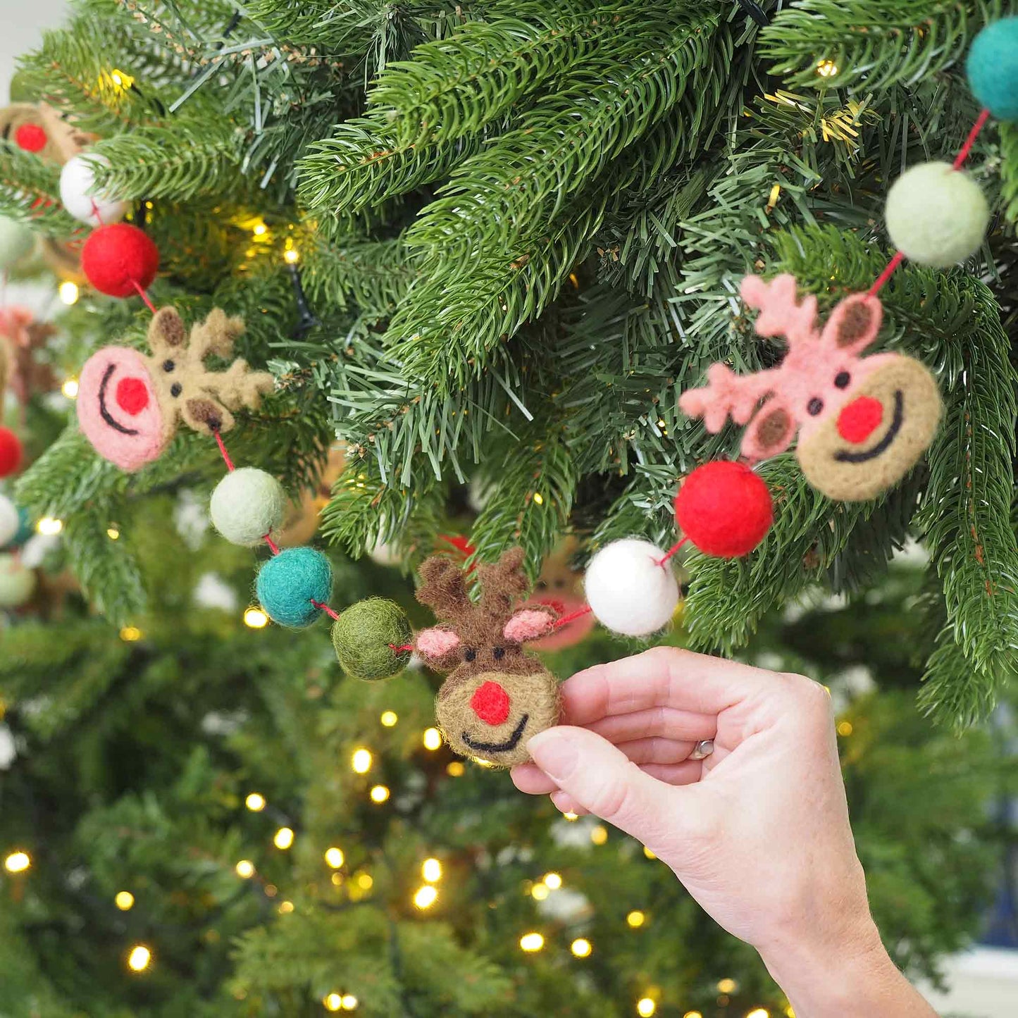 Felt Reindeer Garland
