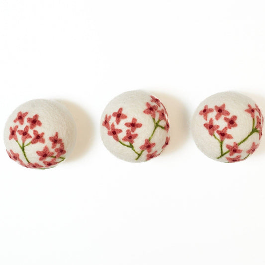 Pink Hydrangea Wool Dryer Ball