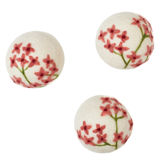 Pink Hydrangea Wool Dryer Ball