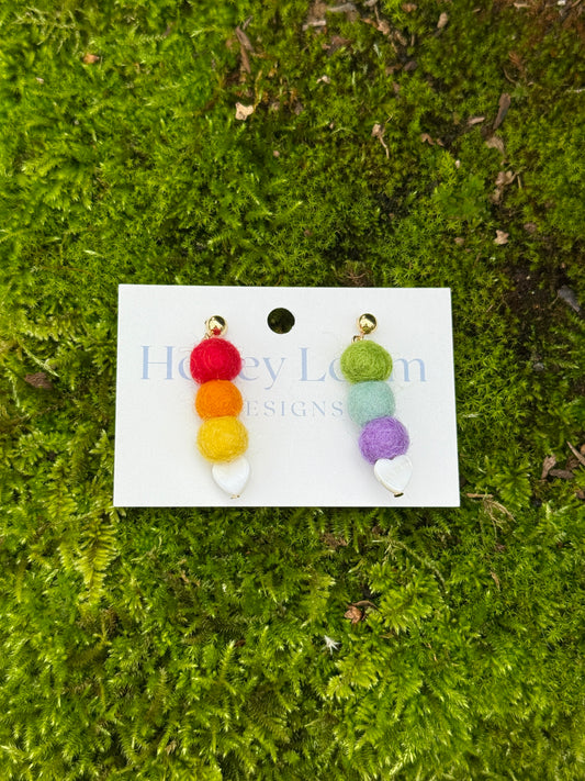 Over the Rainbow Felt Earring