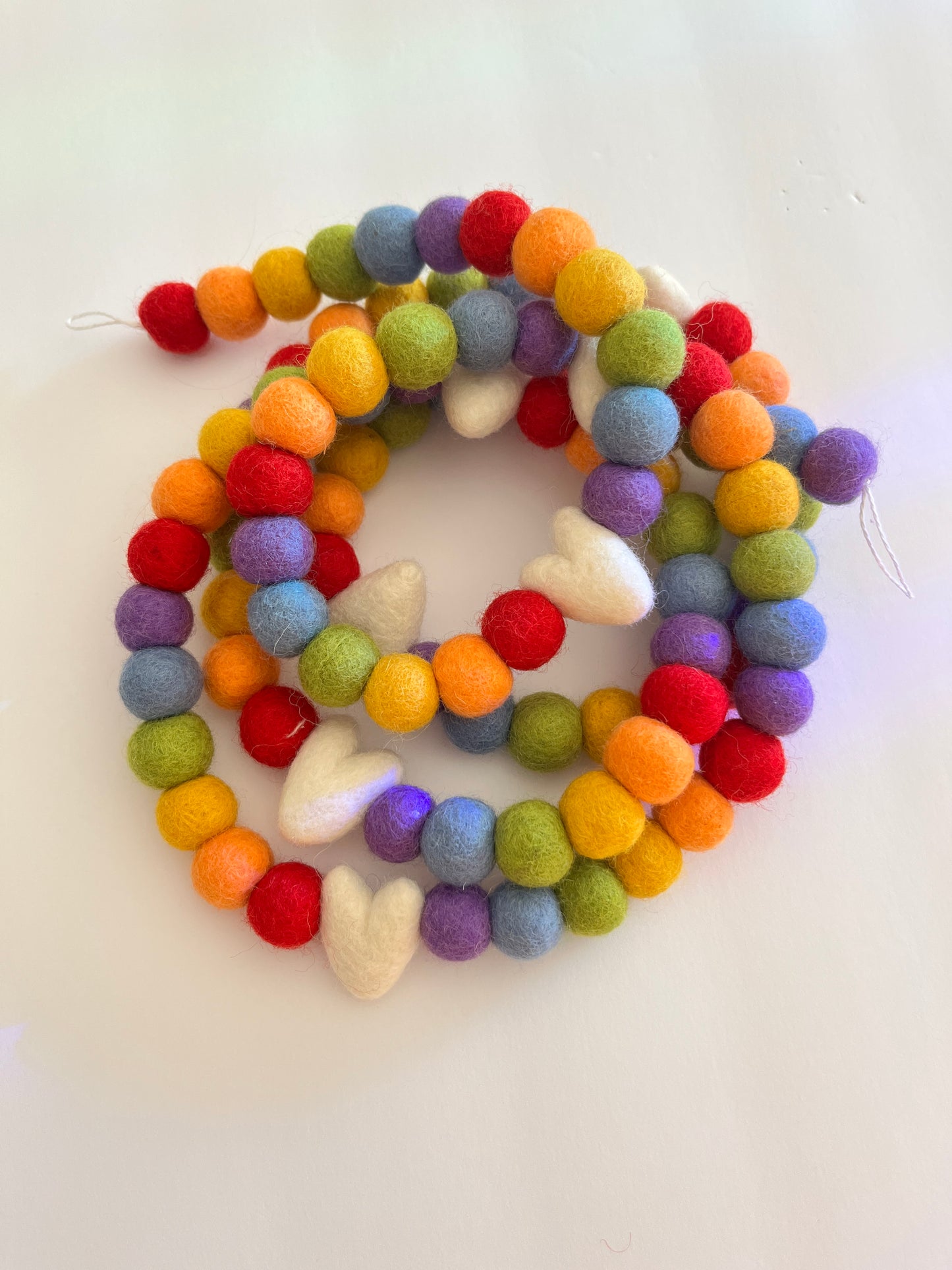 Rainbow Heart Felt Garland