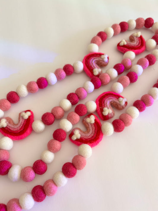 Pink Rainbow Felt Garland