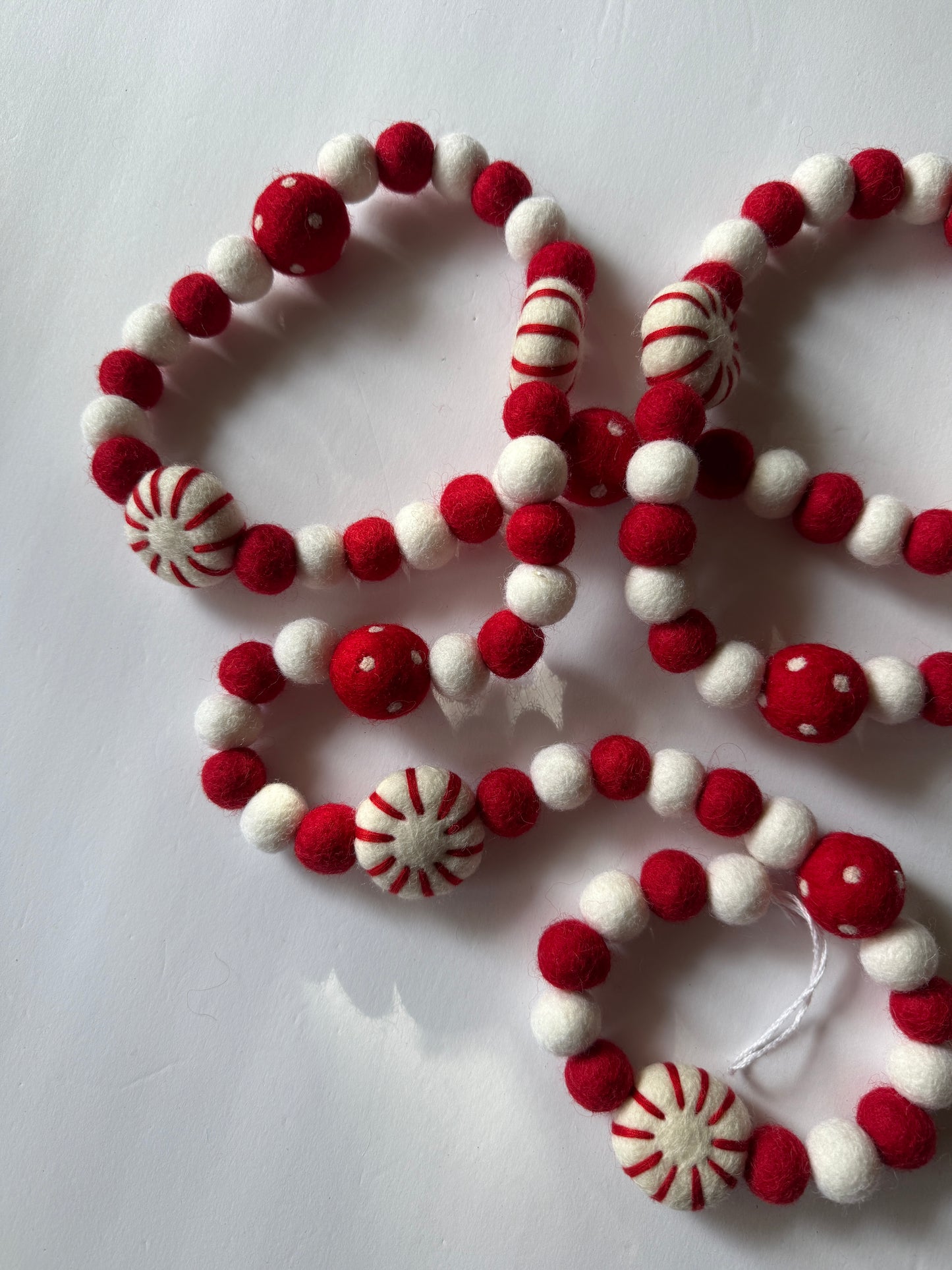 Peppermint Red and White Felt Garland