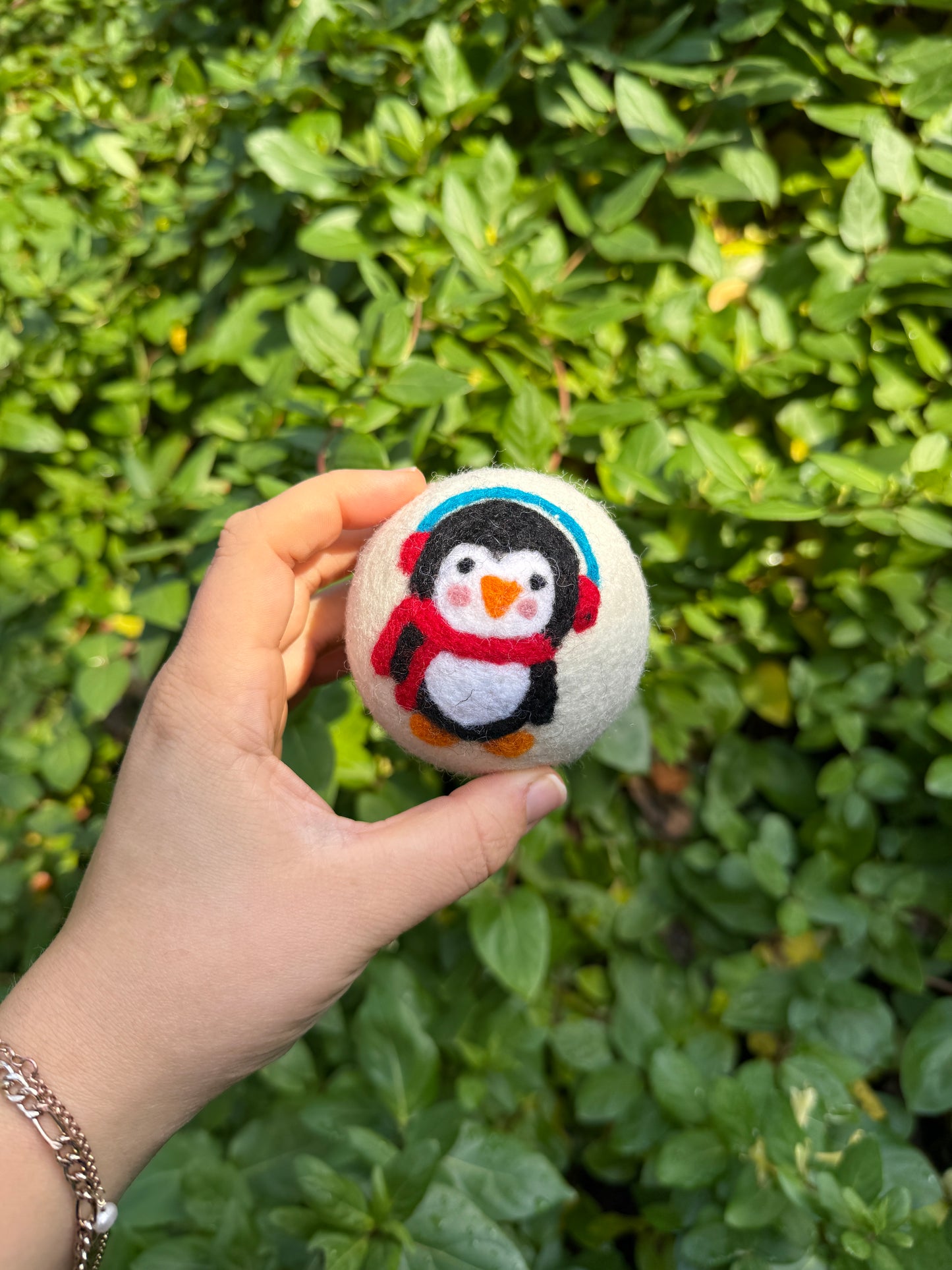 Holiday Penguin  Dryer Ball