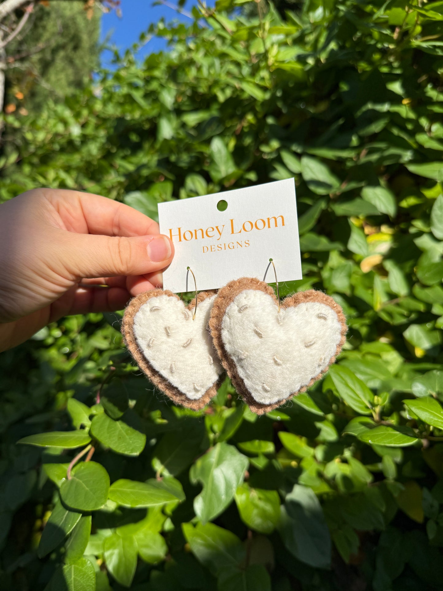 Christmas Cookie Felt Earring - HEART