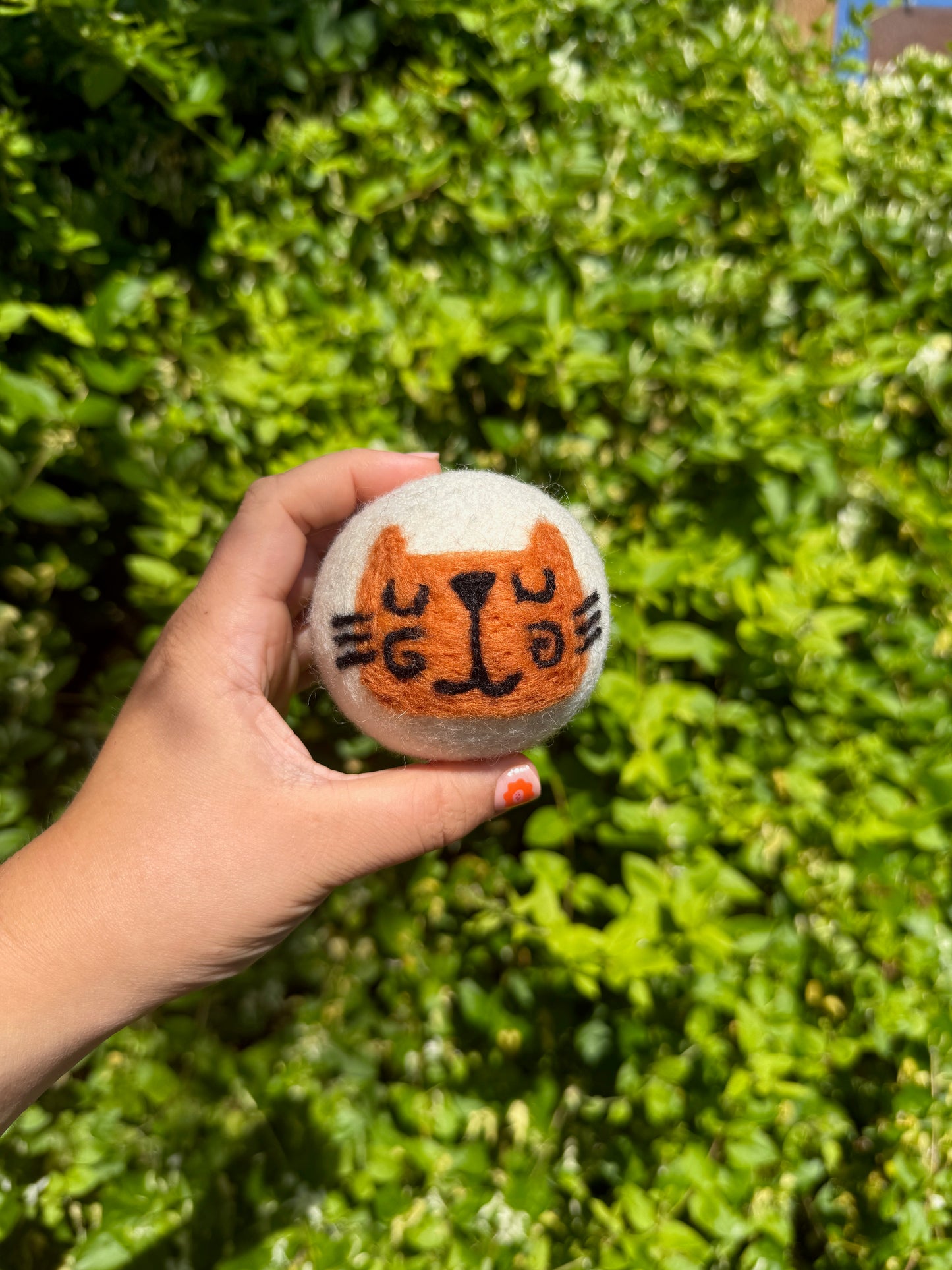 Orange Cat Wool Dryer Ball