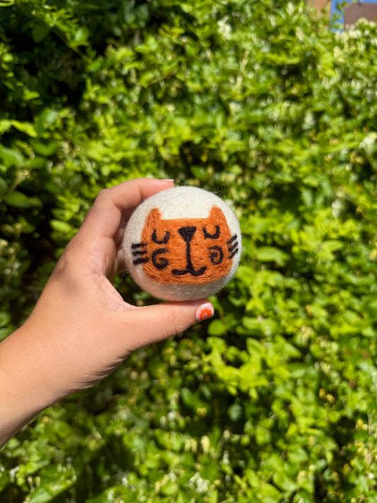 Orange Cat Wool Dryer Ball