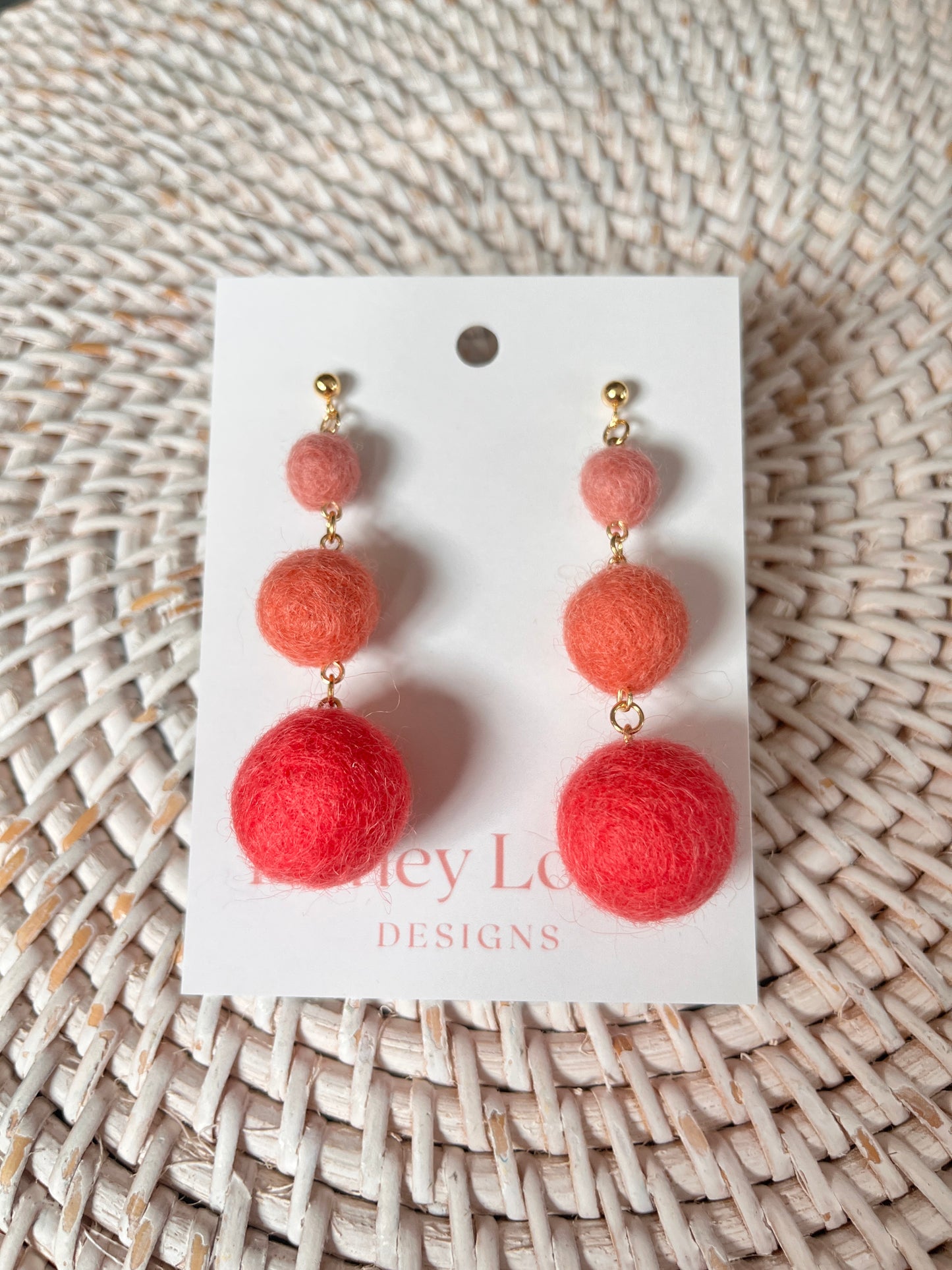 Minimalist Ombré Felt Ball Earrings