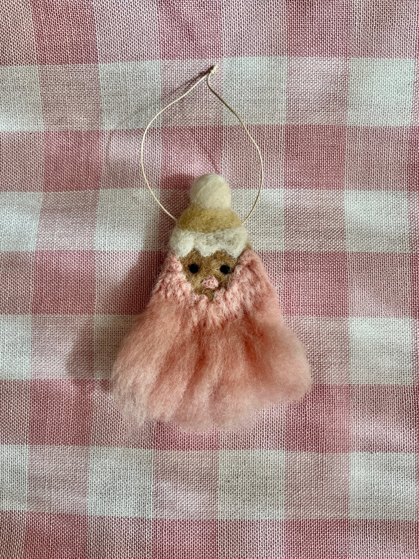 Pink Santa Ornament