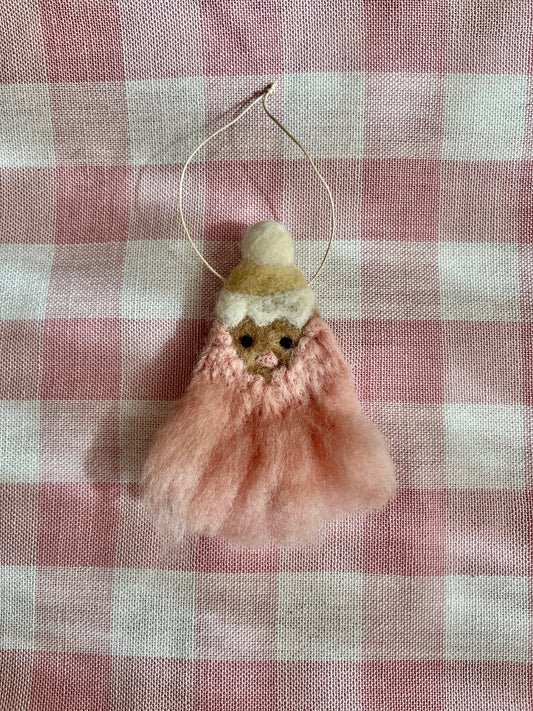 Pink Santa Ornament