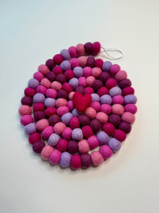 Pink Valentines Day Felt Garland