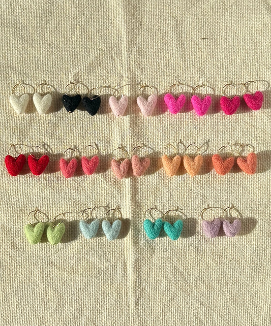 MINI Heart Felt Earrings